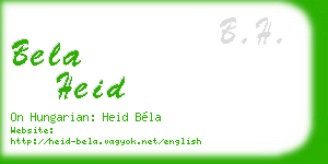 bela heid business card